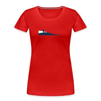Skiing Freerider Adventure Skiing Freerider - Women's Premium Organic T-Shirt - red - Front - Mia (176cm)