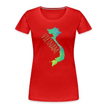 Vietnam - Frauen Premium Bio T-Shirt - Rot - Vorne - Mia (176cm)