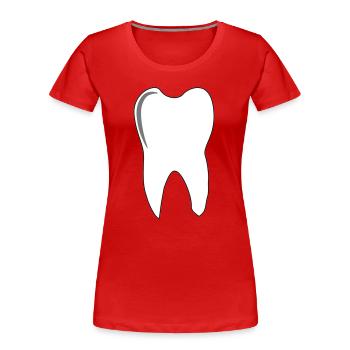 Backenzahn - Frauen Premium Bio T-Shirt - Rot - Vorne - Mia (176cm)