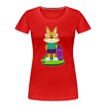Fox Skater Skateboard - Women's Premium Organic T-Shirt - red - Front - Mia (176cm)