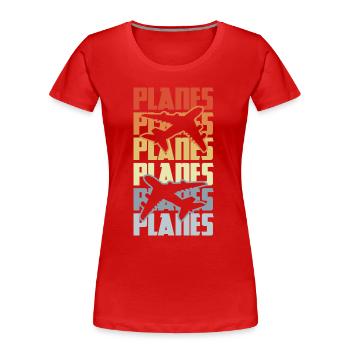 Vintage Flugzeuge - Frauen Premium Bio T-Shirt - Rot - Vorne - Mia (176cm)