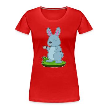 Bunny Coffee Mug - Women's Premium Organic T-Shirt - red - Front - Mia (176cm)