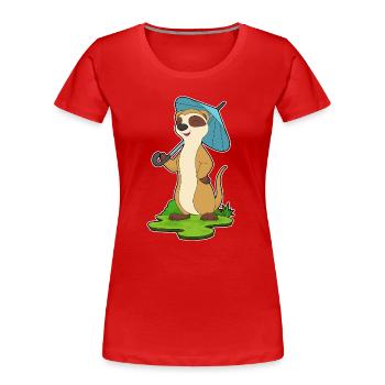 Parapluie Suricate - T-shirt bio Premium Femme - rouge - Devant - Mia (176cm)