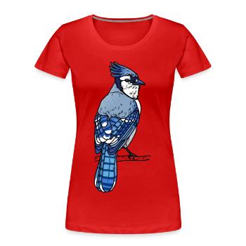 Blue jay - Women's Premium Organic T-Shirt - red - Front - Mia (176cm)