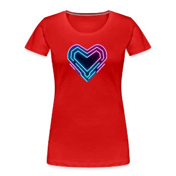 Futuristisches Neon-Herz | Cyber Heart Love Design - Frauen Premium Bio T-Shirt - Rot - Vorne - Mia (176cm)
