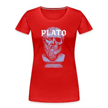 Plato Artistic Skull Design - Women's Premium Organic T-Shirt - red - Front - Mia (176cm)