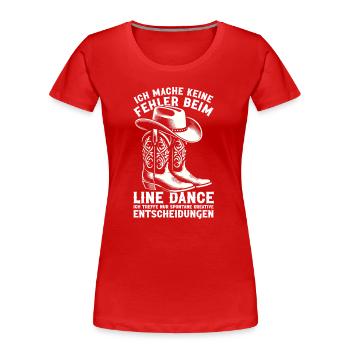 Line Dancing Cowboy Line Dancer Line Dance - Frauen Premium Bio T-Shirt - Rot - Vorne - Mia (176cm)