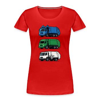 Garbage Truck Funny Garbage Day Garbage Truck - Women's Premium Organic T-Shirt - red - Front - Mia (176cm)