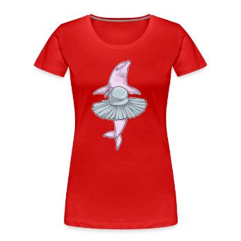 Danse ballerine du dauphin - T-shirt bio Premium Femme - rouge - Devant - Mia (176cm)