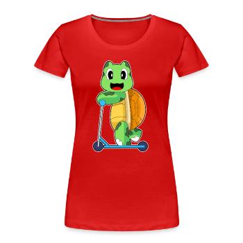 Scooter tortue - T-shirt bio Premium Femme - rouge - Devant - Mia (176cm)