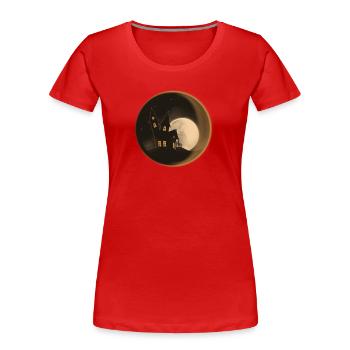 Spukhaus in Glaskugel - Frauen Premium Bio T-Shirt - Rot - Vorne - Mia (176cm)
