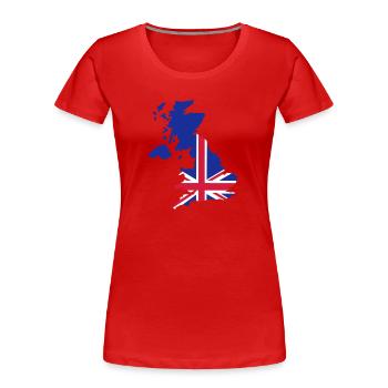 Großbritannien - Frauen Premium Bio T-Shirt - Rot - Vorne - Mia (176cm)