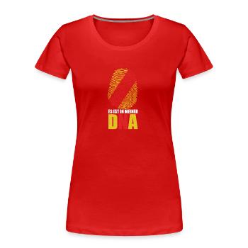 Badisch | Schwarzwald Karlsruhe Baden Geschenkidee - Frauen Premium Bio T-Shirt - Rot - Vorne - Mia (176cm)