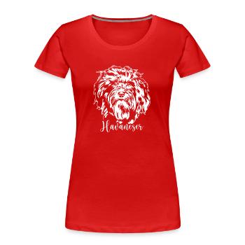 Havaneser Hunde Portrait Hund Wilsigns - Frauen Premium Bio T-Shirt - Rot - Vorne - Mia (176cm)