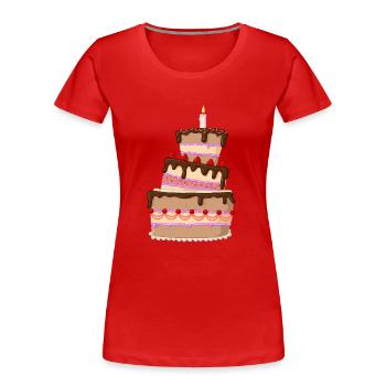 Leckere Comic Torte - Frauen Premium Bio T-Shirt - Rot - Vorne - Mia (176cm)