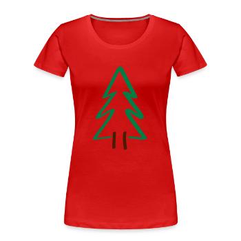 Tree Fir Christmas - Women's Premium Organic T-Shirt - red - Front - Mia (176cm)