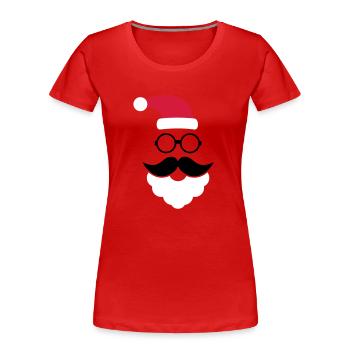 Hipster Weihnachtsmann - Frauen Premium Bio T-Shirt - Rot - Vorne - Mia (176cm)