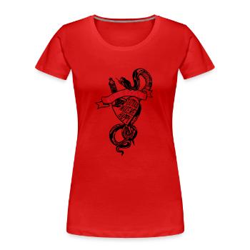 TRUE LOVE - Frauen Premium Bio T-Shirt - Rot - Vorne - Mia (176cm)