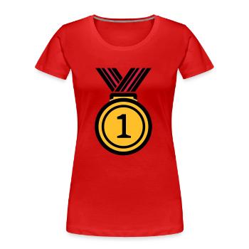 Siegermedallie - Women's Premium Organic T-Shirt - red - Front - Mia (176cm)