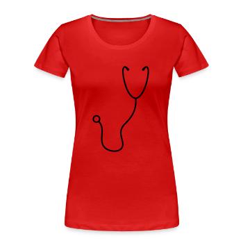 Stethoskop abhoeren herzschlag puls verarzten kran - Frauen Premium Bio T-Shirt - Rot - Vorne - Mia (176cm)