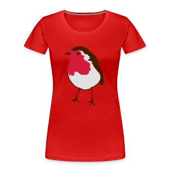 merle - T-shirt bio Premium Femme - rouge - Devant - Mia (176cm)