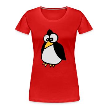 pingouin - T-shirt bio Premium Femme - rouge - Devant - Mia (176cm)