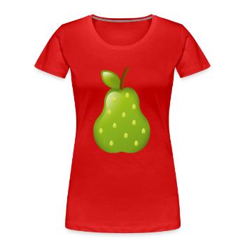 Smiley Pear - Frauen Premium Bio T-Shirt - Rot - Vorne - Mia (176cm)