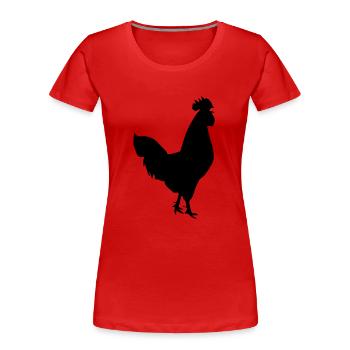 hahn silhouette design - Frauen Premium Bio T-Shirt - Rot - Vorne - Mia (176cm)