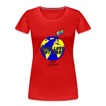 Make Love not War! - Frauen Premium Bio T-Shirt - Rot - Vorne - Mia (176cm)