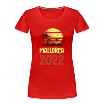 Majorque 2022 Palmiers - T-shirt bio Premium Femme - rouge - Devant - Mia (176cm)