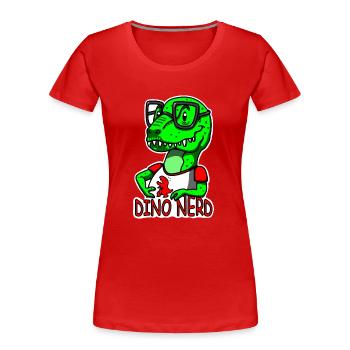 Dino Nerd Dinosaurier T-rex - Frauen Premium Bio T-Shirt - Rot - Vorne - Mia (176cm)