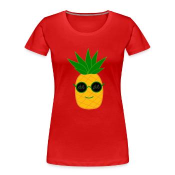 Pineapple Summer Festival - Women's Premium Organic T-Shirt - red - Front - Mia (176cm)