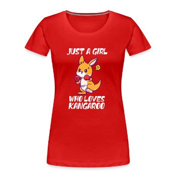 Känguru Liebhaber Design - Frauen Premium Bio T-Shirt - Rot - Vorne - Mia (176cm)