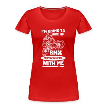 BMX - Women's Premium Organic T-Shirt - red - Front - Mia (176cm)