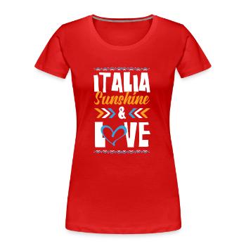 Italia Love - Frauen Premium Bio T-Shirt - Rot - Vorne - Mia (176cm)