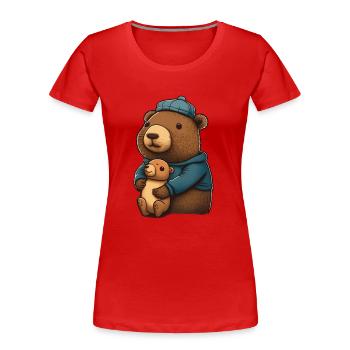 Capybara Kuscheln - Frauen Premium Bio T-Shirt - Rot - Vorne - Mia (176cm)