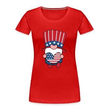 amerikanischer Zwerg - Frauen Premium Bio T-Shirt - Rot - Vorne - Mia (176cm)