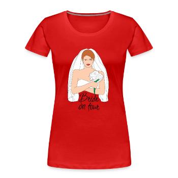 bride on tour braun 2 - Frauen Premium Bio T-Shirt - Rot - Vorne - Mia (176cm)