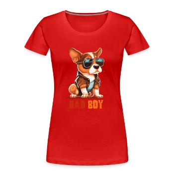 Bad Boy Puppy - T-shirt bio Premium Femme - rouge - Devant - Mia (176cm)