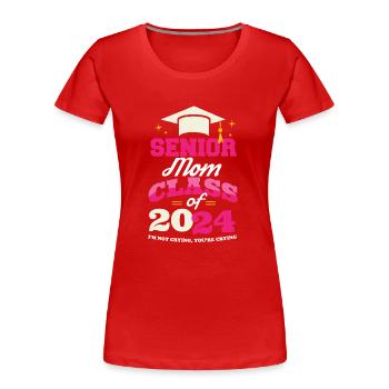 Classe de maman senior de 2024 Proud Mama Funny - T-shirt bio Premium Femme - rouge - Devant - Mia (176cm)