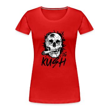 Totenkopf OG Kush Cannabis - Frauen Premium Bio T-Shirt - Rot - Vorne - Mia (176cm)