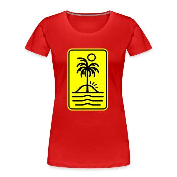 Palmen Insel Urlaub - Frauen Premium Bio T-Shirt - Rot - Vorne - Mia (176cm)