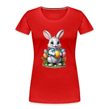 Osterhäschen - Frauen Premium Bio T-Shirt - Rot - Vorne - Mia (176cm)