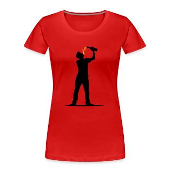Trinker Bier - Frauen Premium Bio T-Shirt - Rot - Vorne - Mia (176cm)