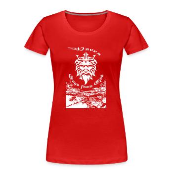 Jouets Waves de Dieu - T-shirt bio Premium Femme - rouge - Devant - Mia (176cm)