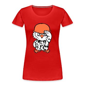 Owl Soldier Military War Helmet Fighter Army Cool - Women's Premium Organic T-Shirt - red - Front - Mia (176cm)