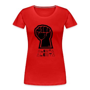Faust Hoch Alerta Antifasciste Antifa 161 - 01 - T-shirt bio Premium Femme - rouge - Devant - Mia (176cm)