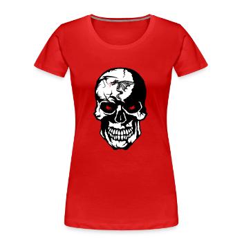 tete de mort crane dragon tribal tatouage tattoo s - T-shirt bio Premium Femme - rouge - Devant - Mia (176cm)