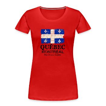 Québec Flag - Canada - Vintage Look - Frauen Premium Bio T-Shirt - Rot - Vorne - Mia (176cm)