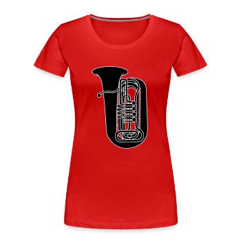 TUBA brass 2 - Women's Premium Organic T-Shirt - red - Front - Mia (176cm)
